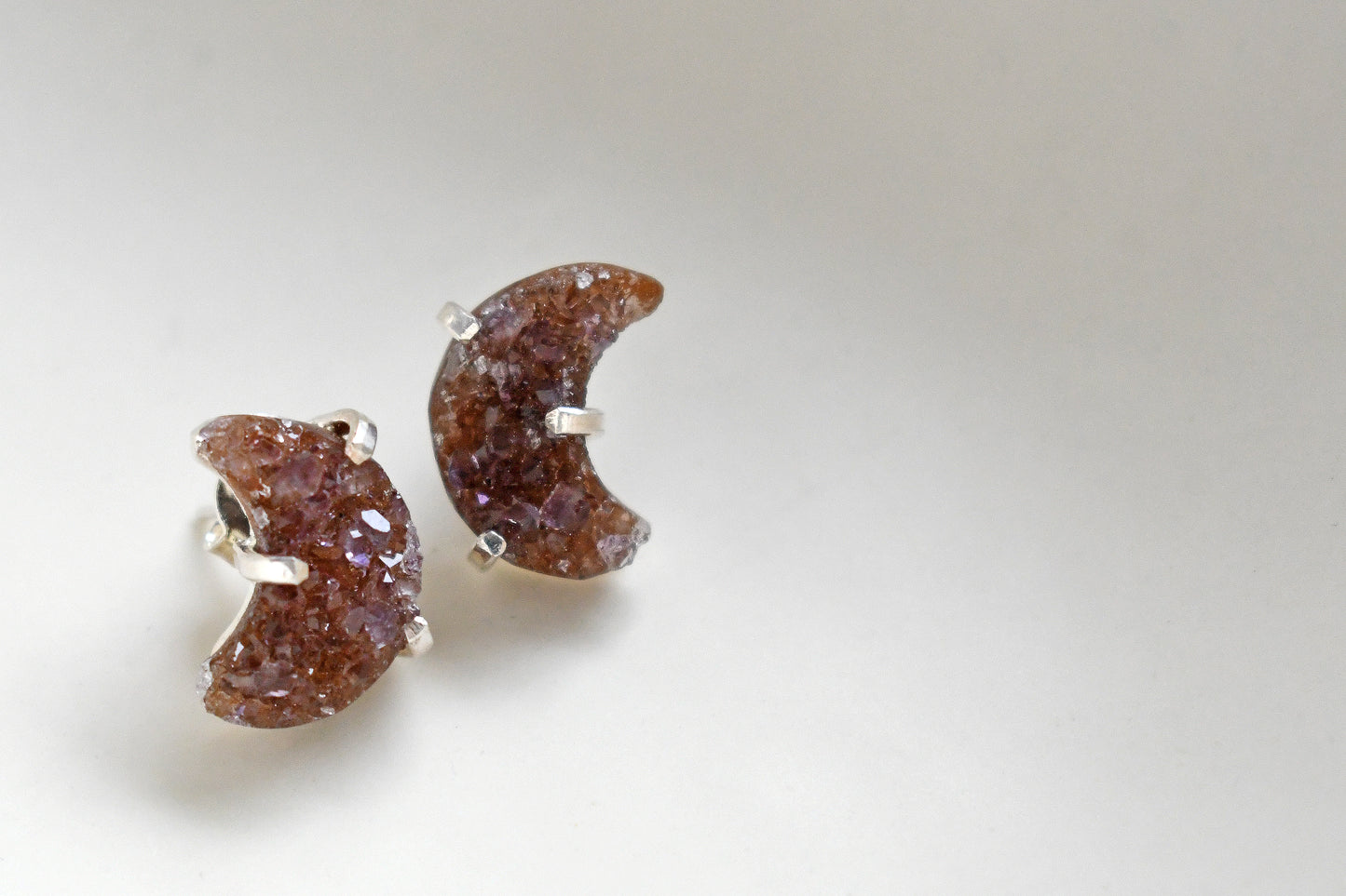 Aros Druzy Luna - Plata