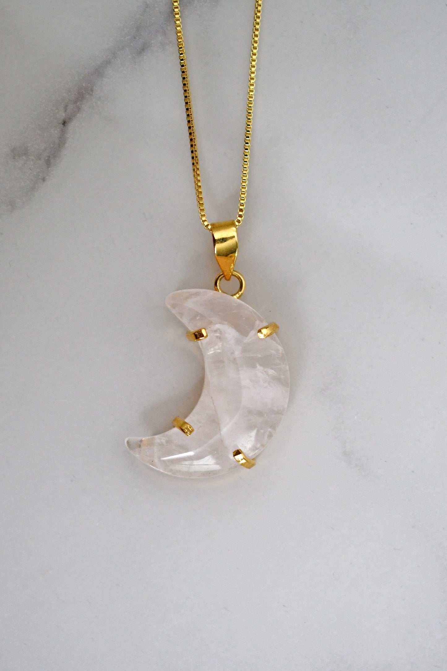 Colgante Cuarzo Rosa Luna - Plata
