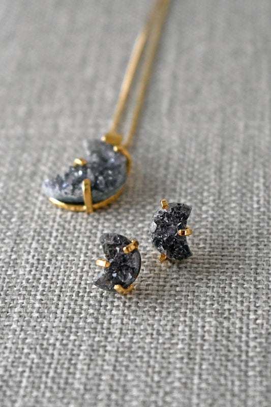 Aros Druzy Luna - Oro (Diseño 2)