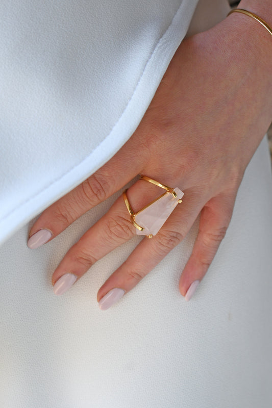 Anillo Cuarzo Rosa