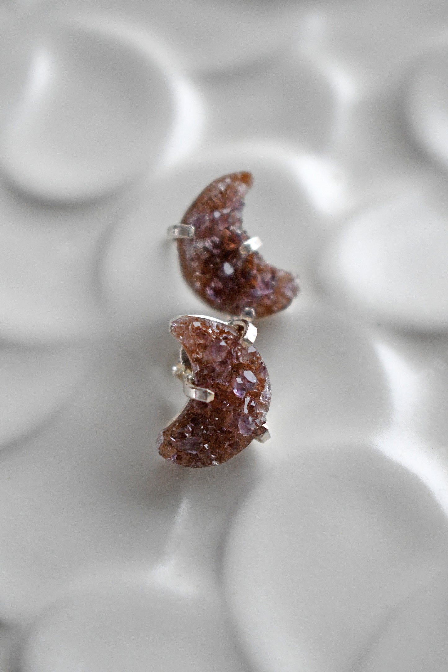 Aros Druzy Luna - Plata