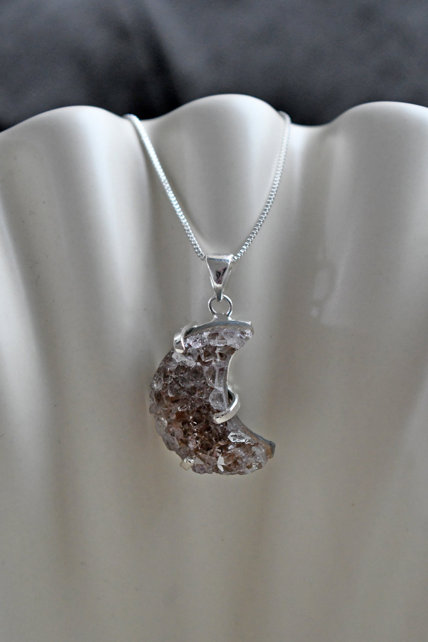 Colgante Druzy Luna - Plata