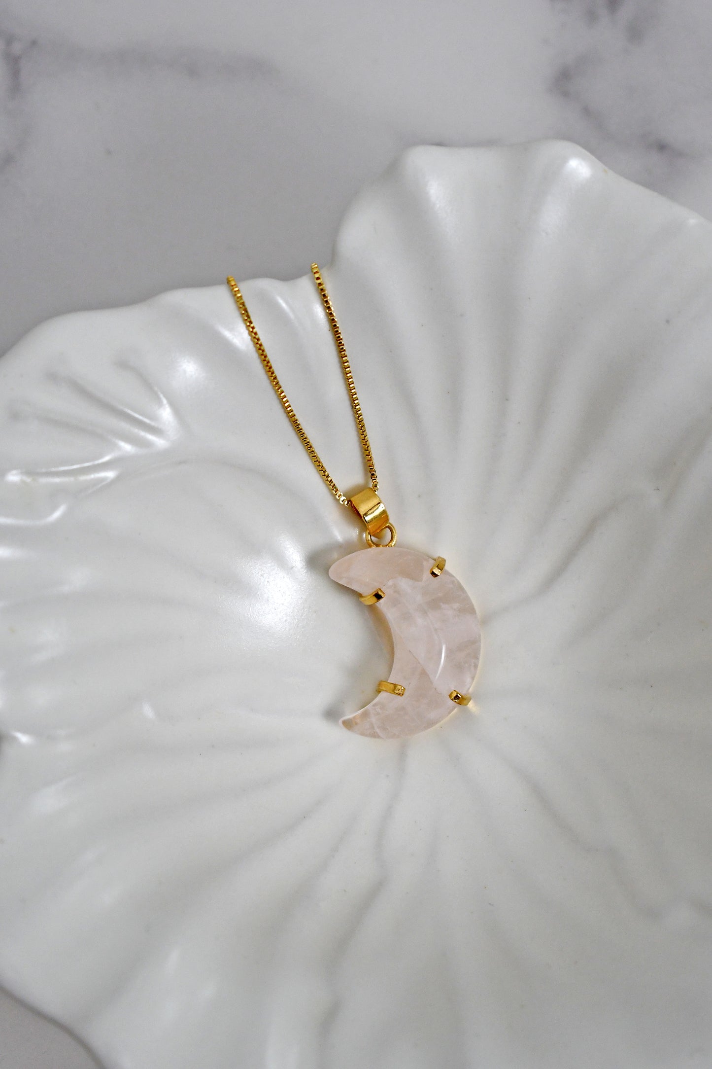 Colgante Cuarzo Rosa Luna - Plata