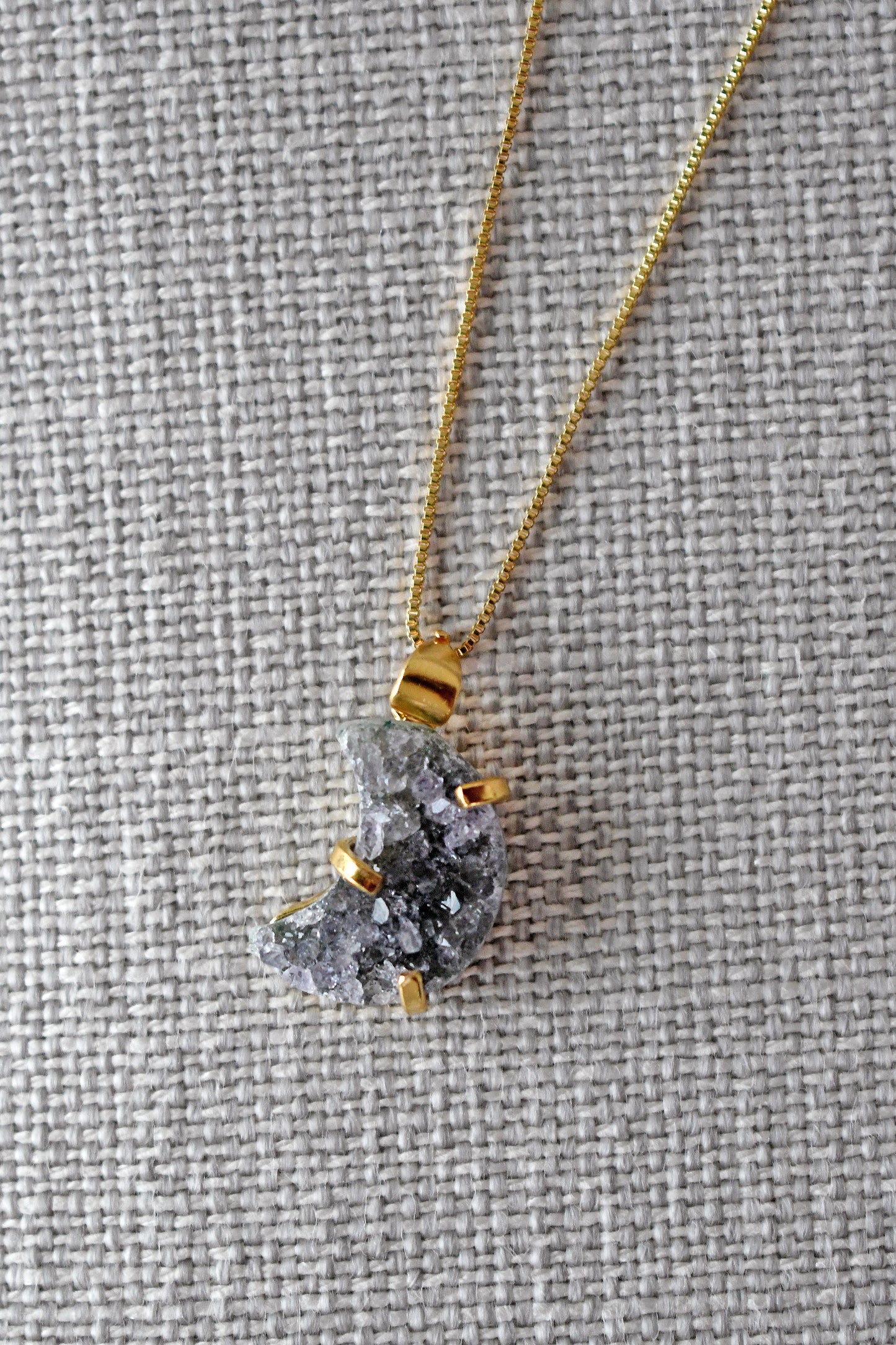 Colgante Druzy Luna - Oro (Diseño 2)