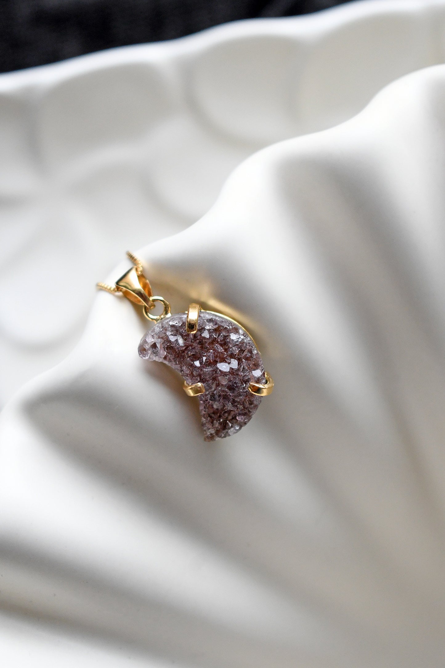 Colgante Druzy Luna - Oro