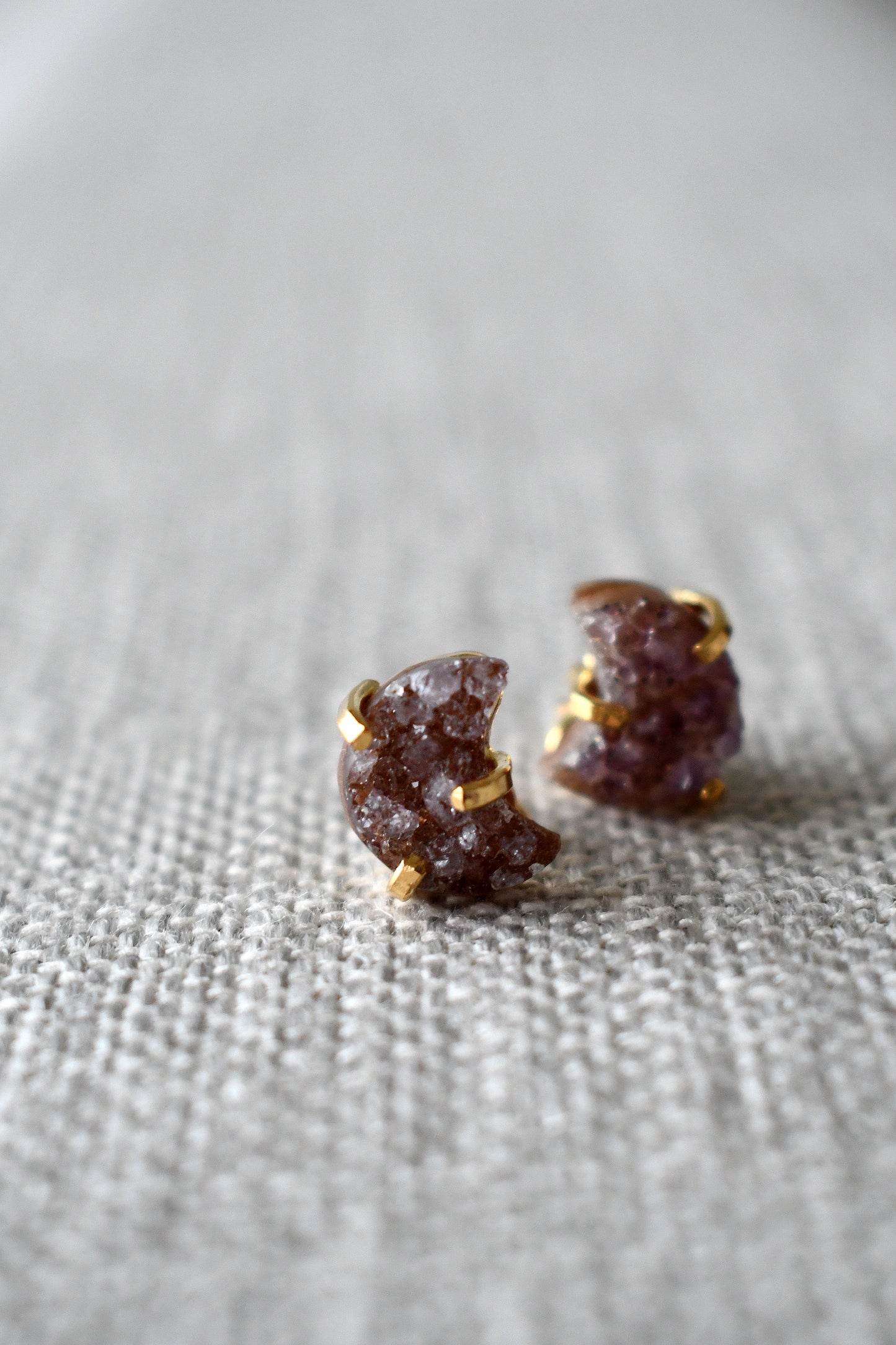 Aros Druzy Luna - Oro