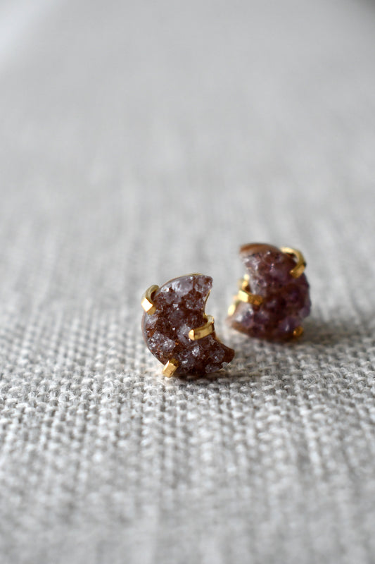 Aros Druzy Luna - Oro