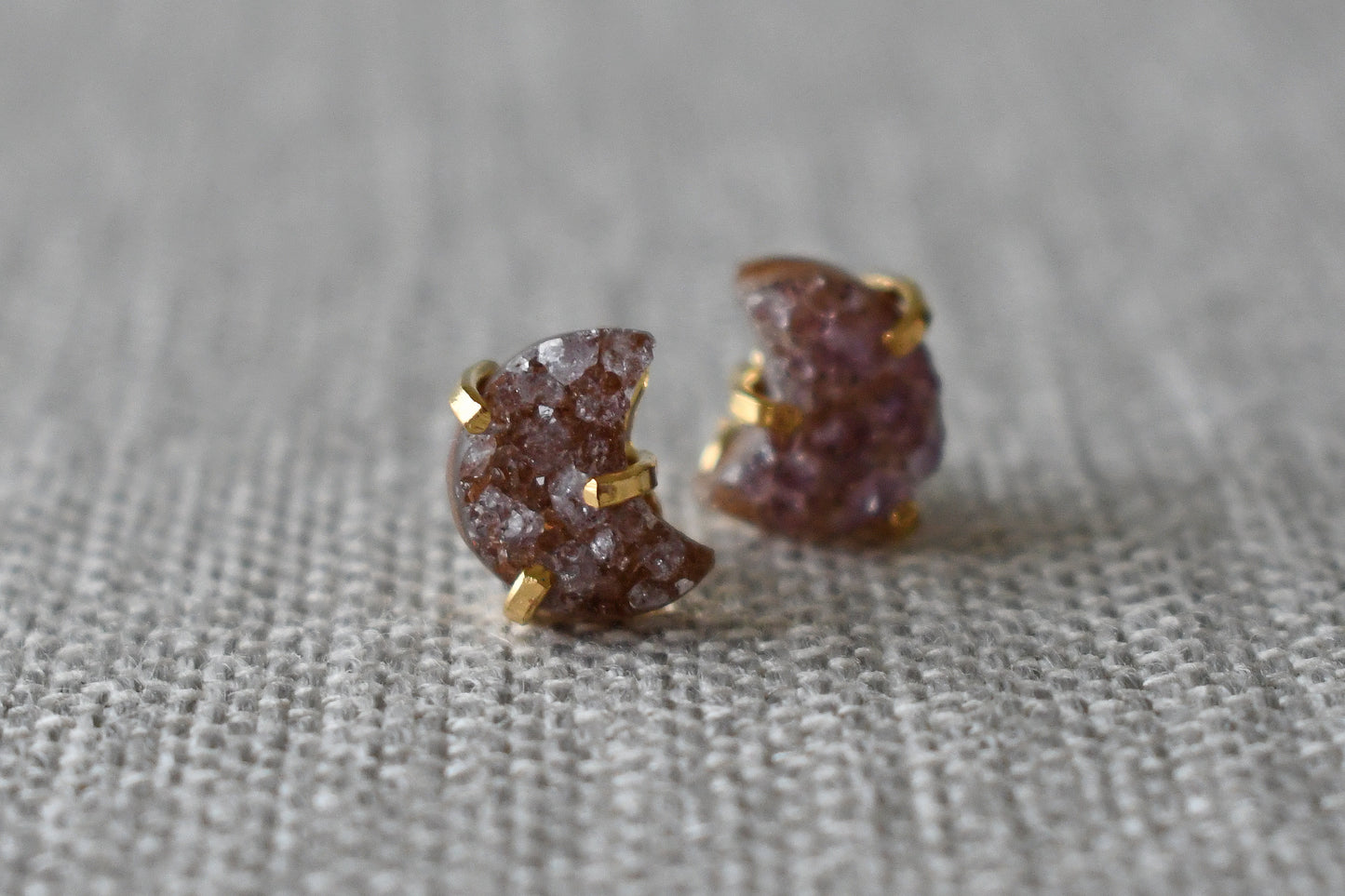 Aros Druzy Luna - Oro