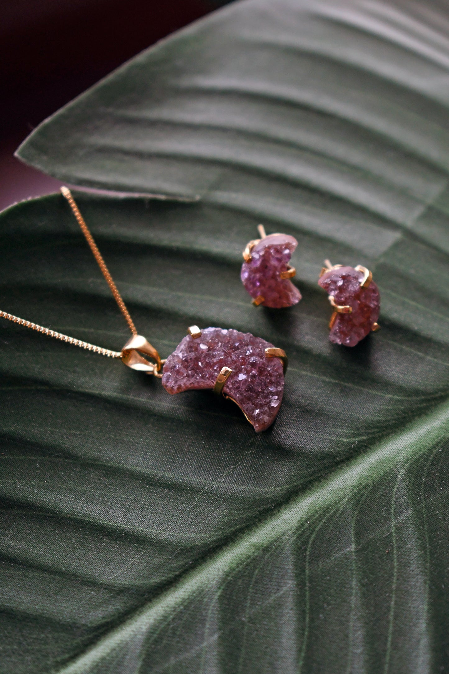 Colgante Druzy Luna - Oro