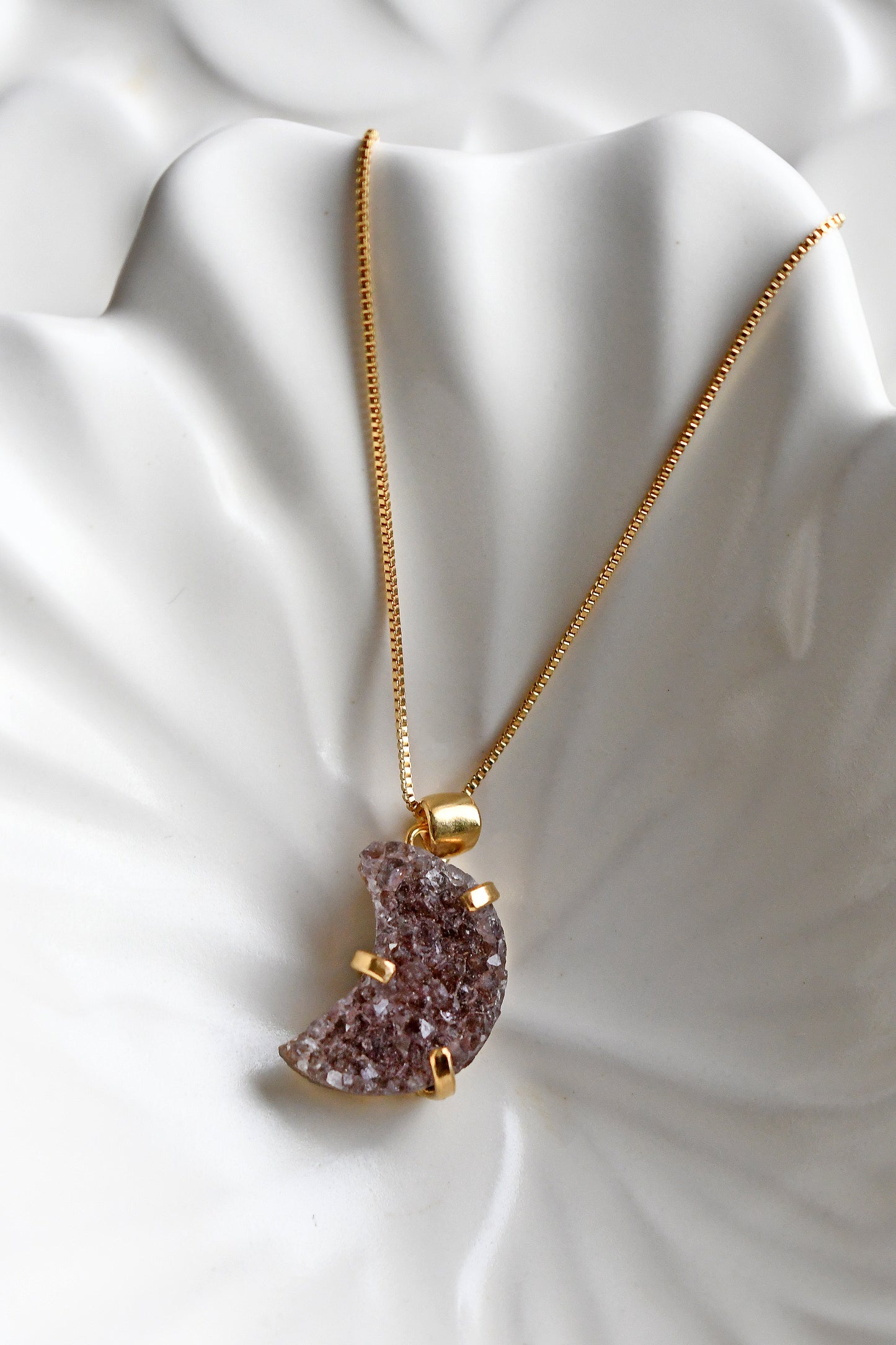Colgante Druzy Luna - Oro