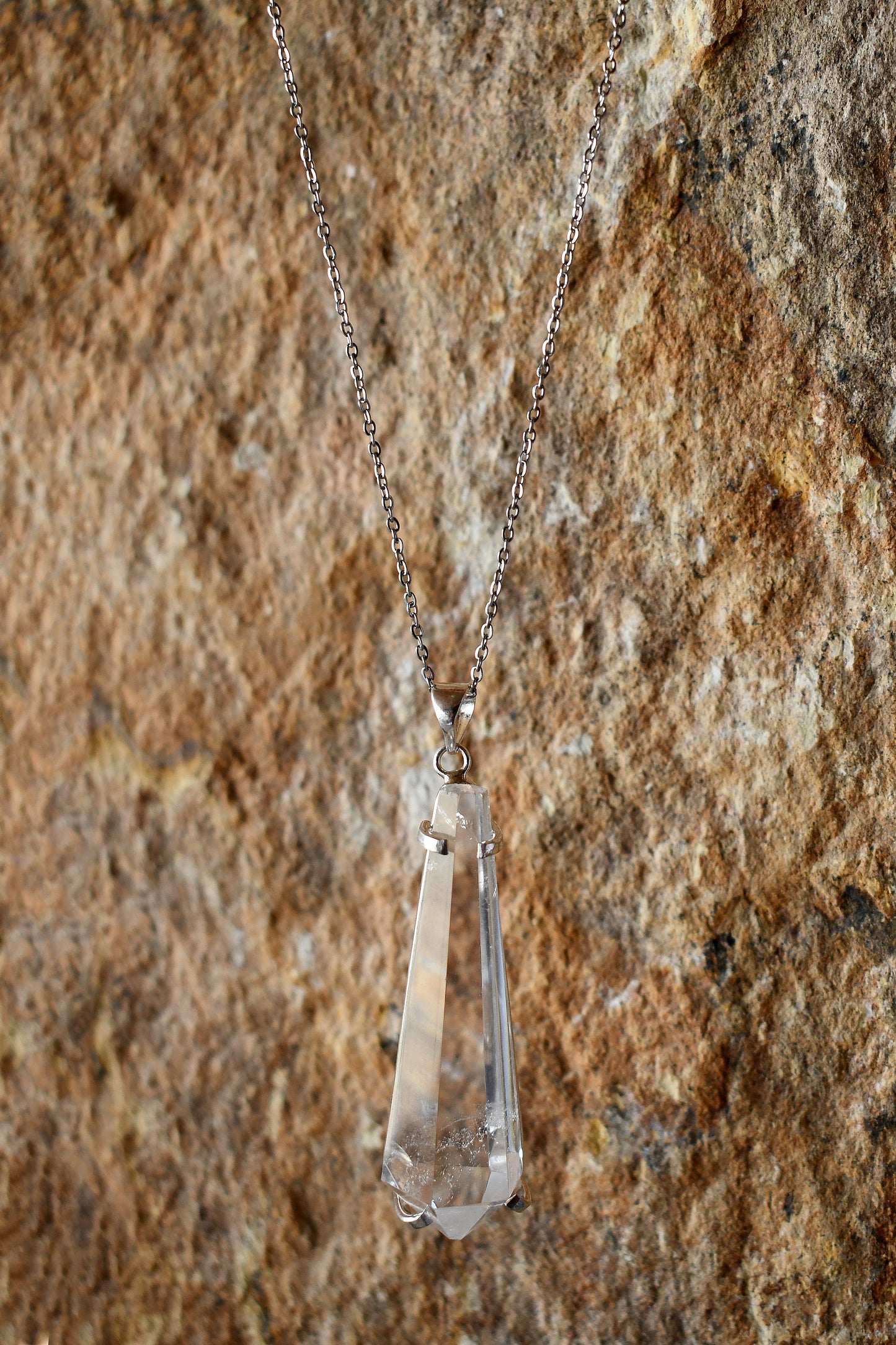 Colgante Cuarzo Cristal Prisma Largo